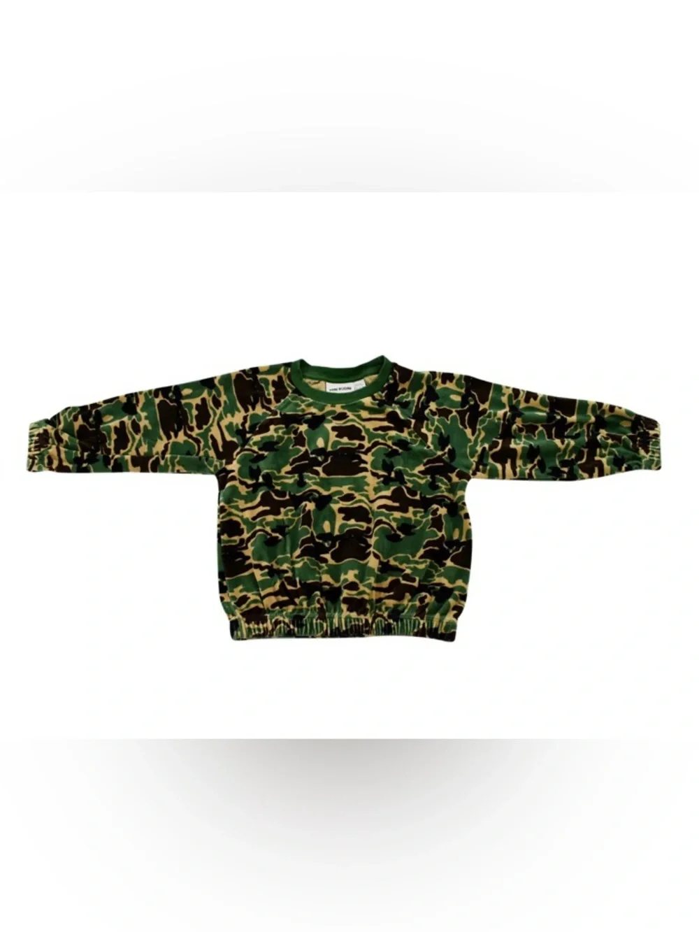 Mini Rodini Velour Camo Print Sweatshirt 3-5T